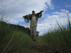 Chris hauls nets.