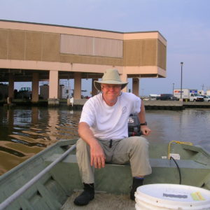 John Fleeger before sampling in Cocodrie, LA, in 2008